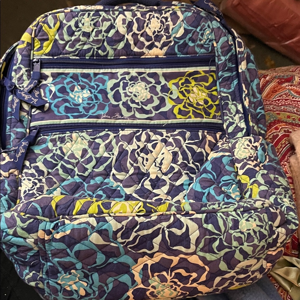 Vera
Bradley Campus Backpack, Katalina Blues,green,creams pattern (rare)